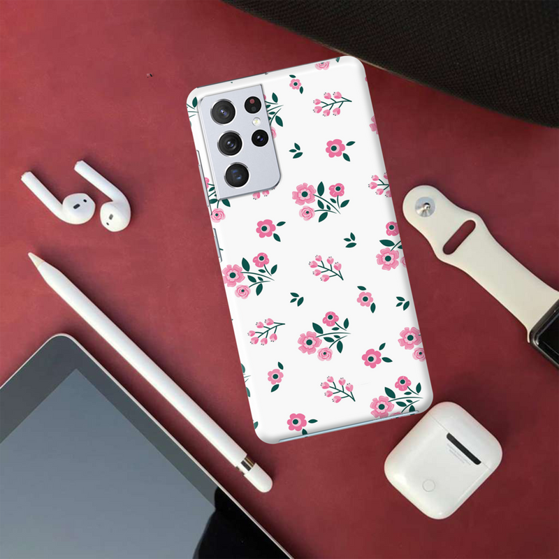 Pink florals Printed Slim Cases and Cover for Galaxy S21 Ultra