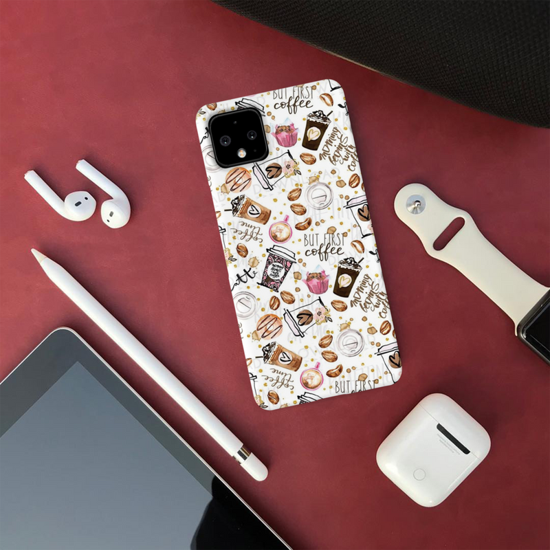 Coffee first Printed Slim Cases and Cover for Pixel 4