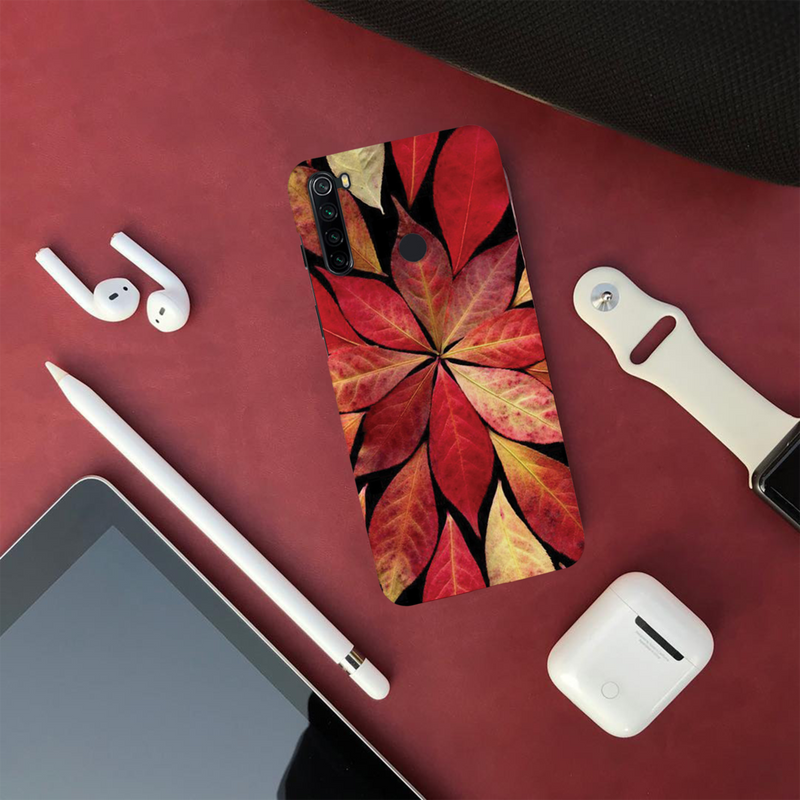 Red Leaf Printed Slim Cases and Cover for Redmi Note 8
