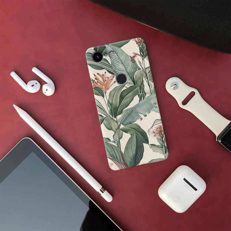Green Leafs Printed Slim Cases and Cover for Pixel 3