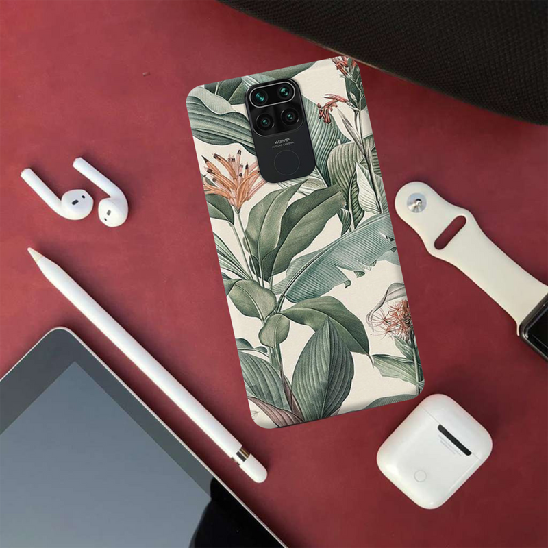 Green Leafs Printed Slim Cases and Cover for Redmi Note 9