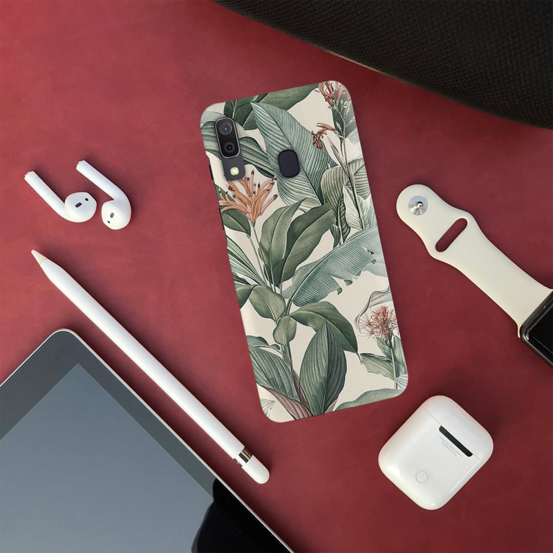 Green Leafs Printed Slim Cases and Cover for Galaxy A30