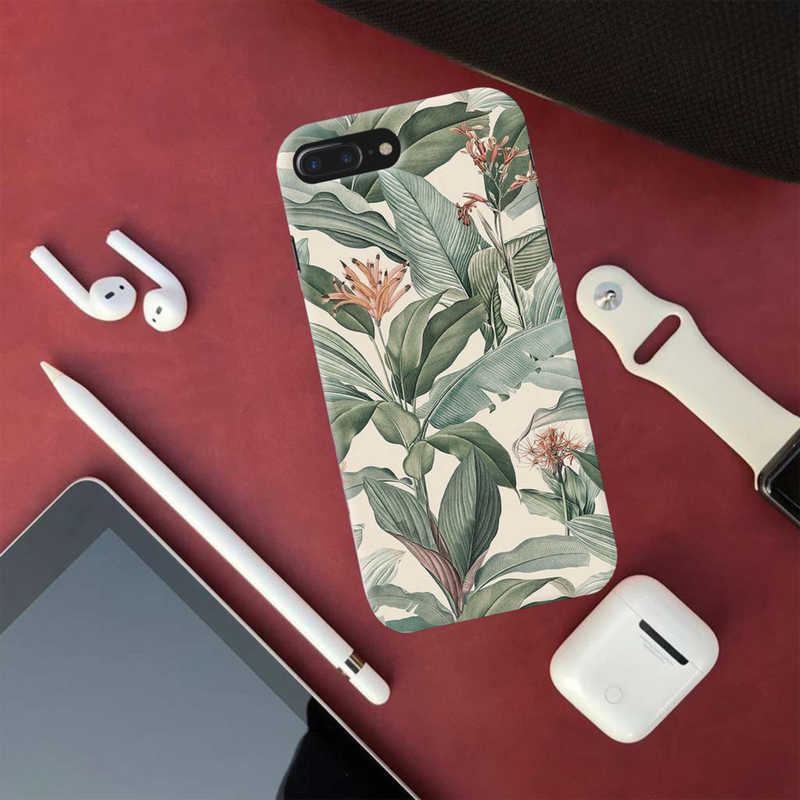 Green Leafs Printed Slim Cases and Cover for iPhone 8 Plus