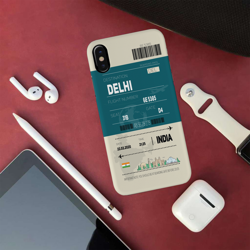 Delhi ticket Printed Slim Cases and Cover for iPhone XS