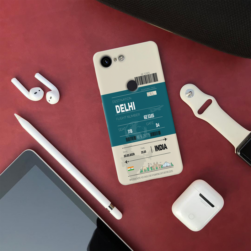 Delhi ticket Printed Slim Cases and Cover for Pixel 3