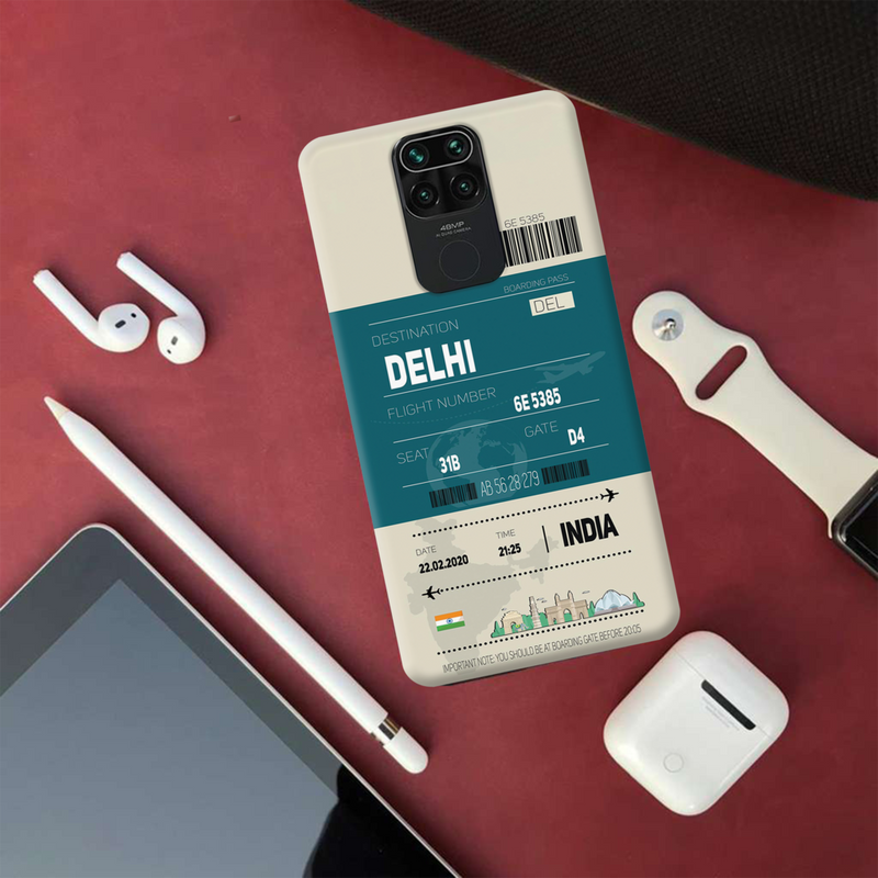 Delhi ticket Printed Slim Cases and Cover for Redmi Note 9
