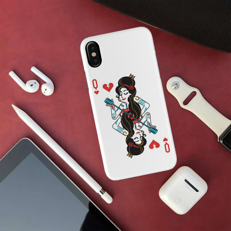 Queen Card Printed Slim Cases and Cover for iPhone XS