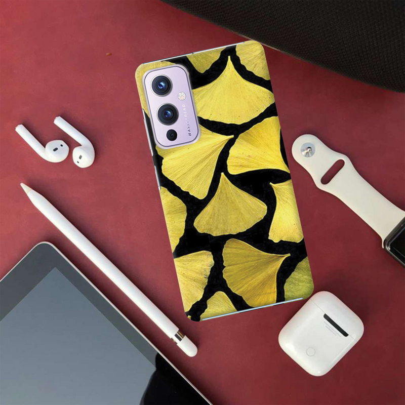 Yellow Leafs Printed Slim Cases and Cover for OnePlus 9