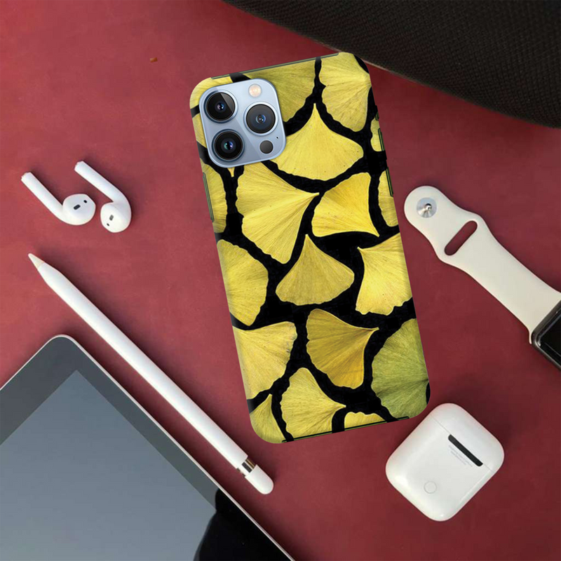 Yellow Leafs Printed Slim Cases and Cover for iPhone 13 Pro