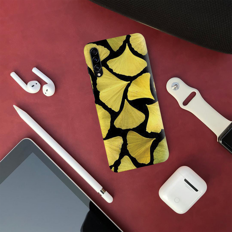 Yellow Leafs Printed Slim Cases and Cover for Galaxy A50S