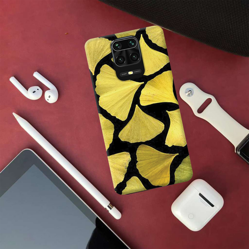 Yellow Leafs Printed Slim Cases and Cover for Redmi Note 9 Pro Max