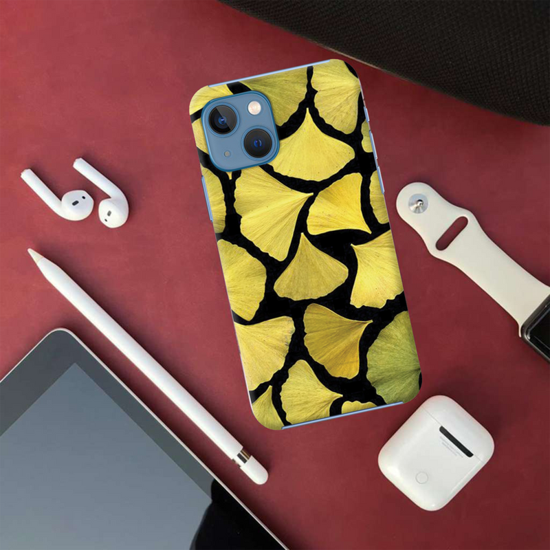 Yellow Leafs Printed Slim Cases and Cover for iPhone 13 Mini