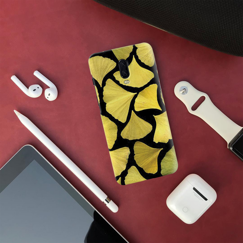 Yellow Leafs Printed Slim Cases and Cover for OnePlus 6T