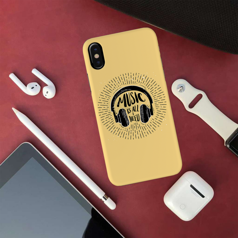 Music is all i need Printed Slim Cases and Cover for iPhone X