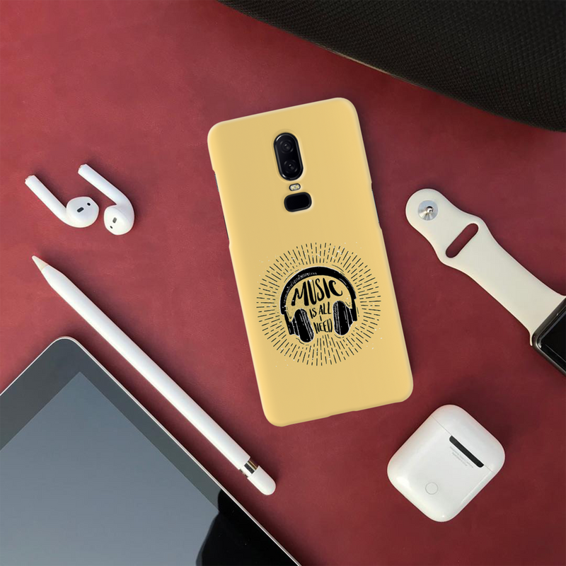 Music is all i need Printed Slim Cases and Cover for OnePlus 6