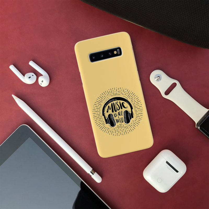 Music is all i need Printed Slim Cases and Cover for Galaxy S10