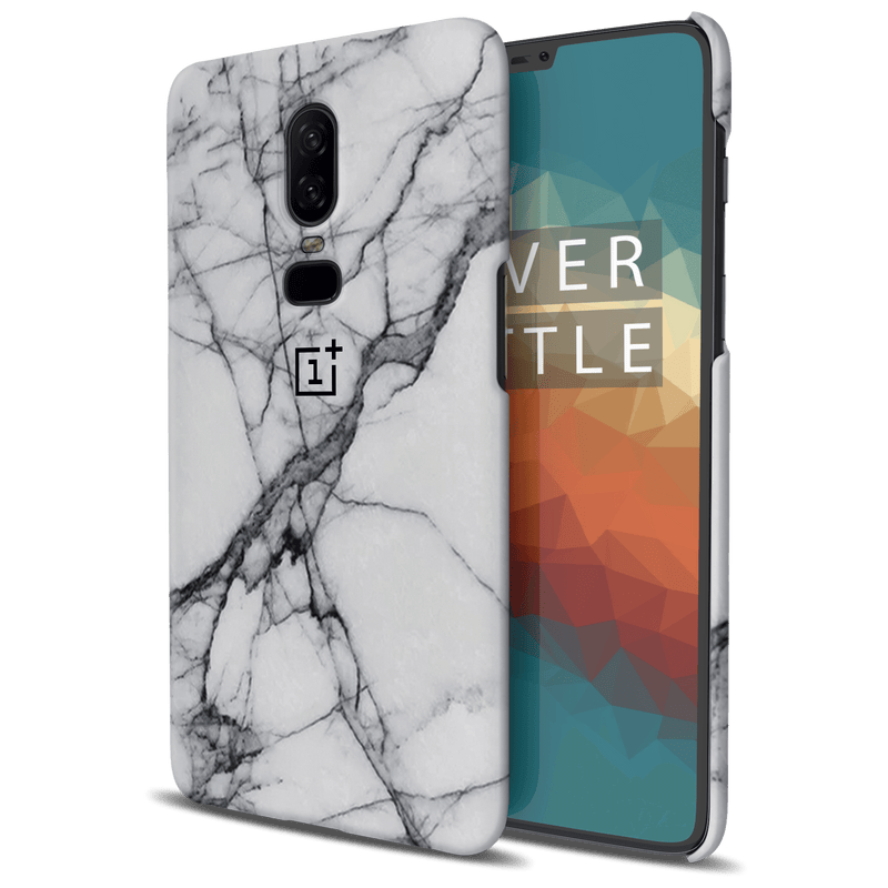Light Grey Marble Pattern Mobile Case Cover For Oneplus 6