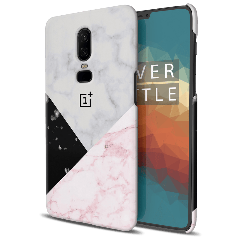 Pink Black & White Marble Pattern Mobile Case Cover For Oneplus 6
