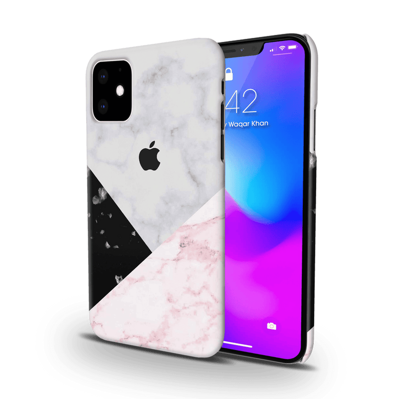 Pink Black & White Marble Pattern Mobile Case Cover For Iphone 11