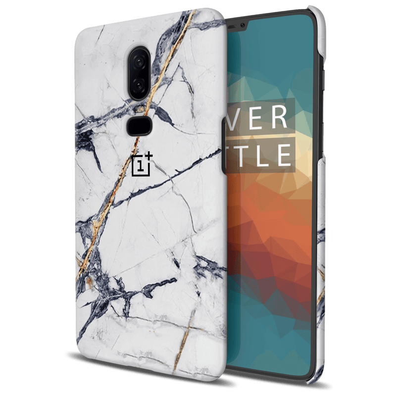 White Marble Pattern Mobile Case Cover For Oneplus 6