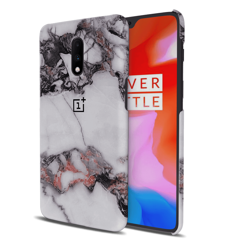 White & Black Marble Pattern Mobile Case Cover For Oneplus 7
