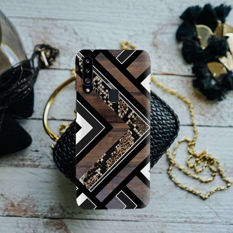 Carpet Pattern Black, White and Brown Pattern Mobile Case Cover For Galaxy A20S