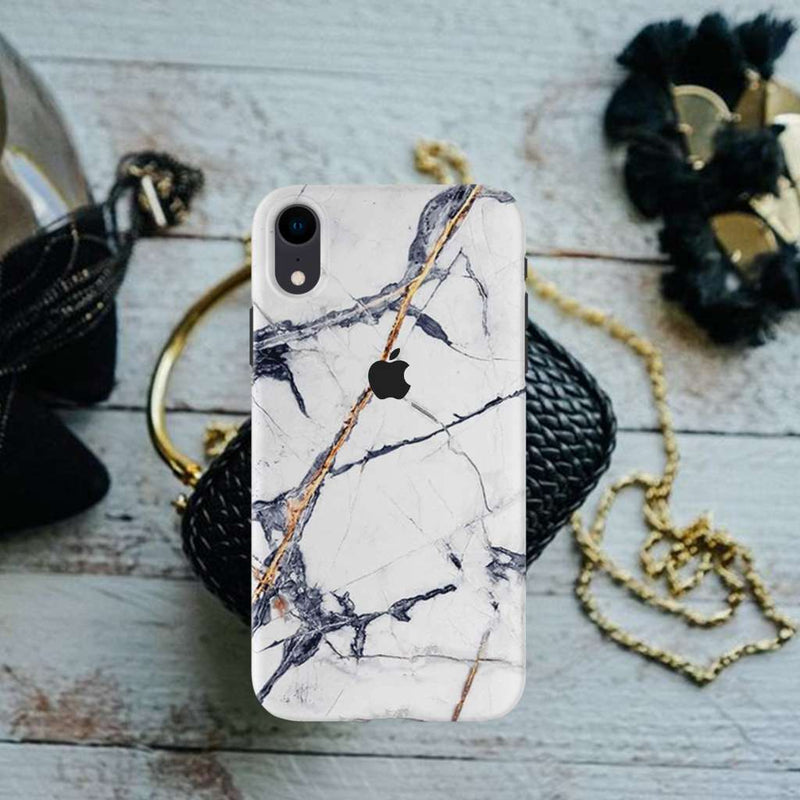 White Marble Pattern Mobile Case Cover For Iphone XR