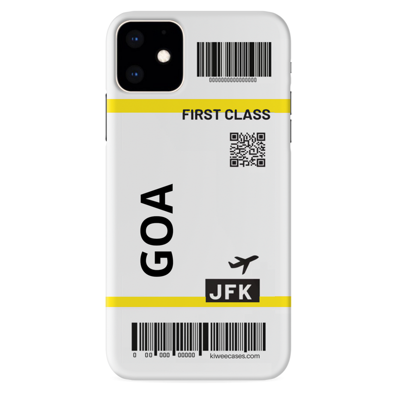Flying to Goa Flight Ticket Pattern Mobile Case Cover For Iphone 11