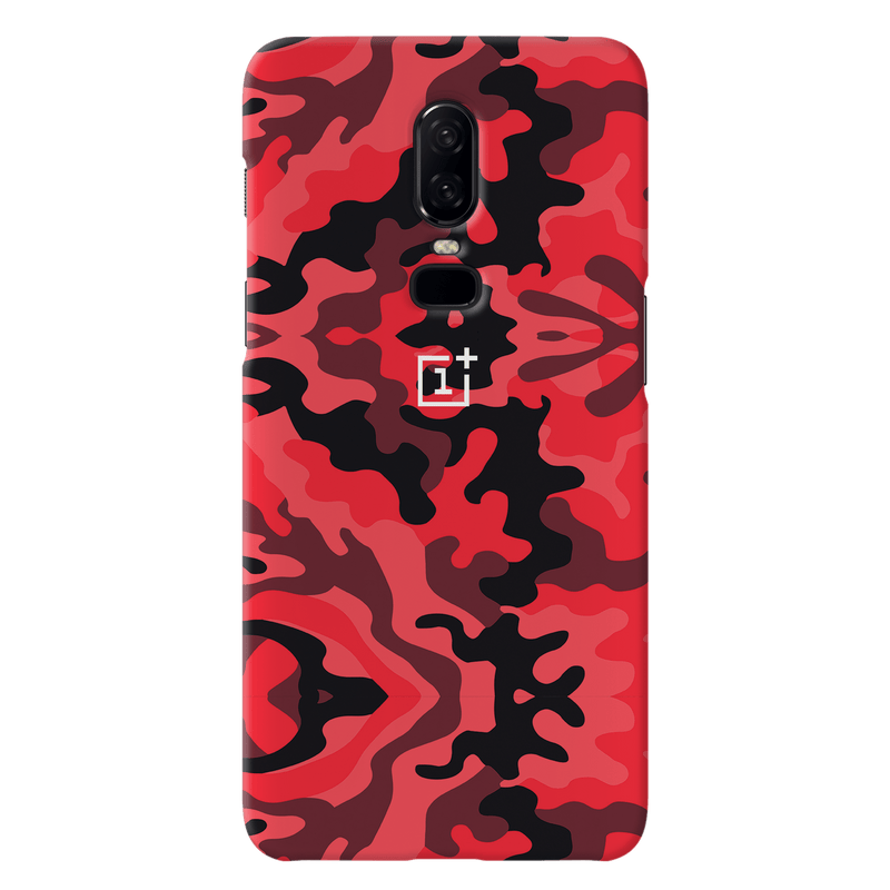 Military Red Camo Pattern Mobile Case Cover For Oneplus 6