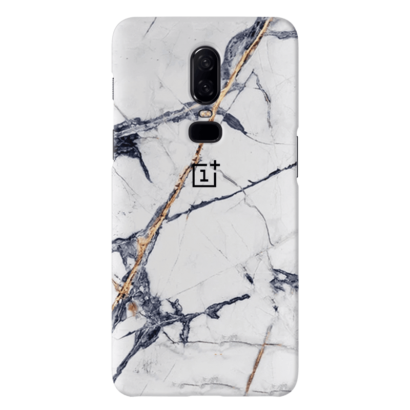 White Marble Pattern Mobile Case Cover For Oneplus 6