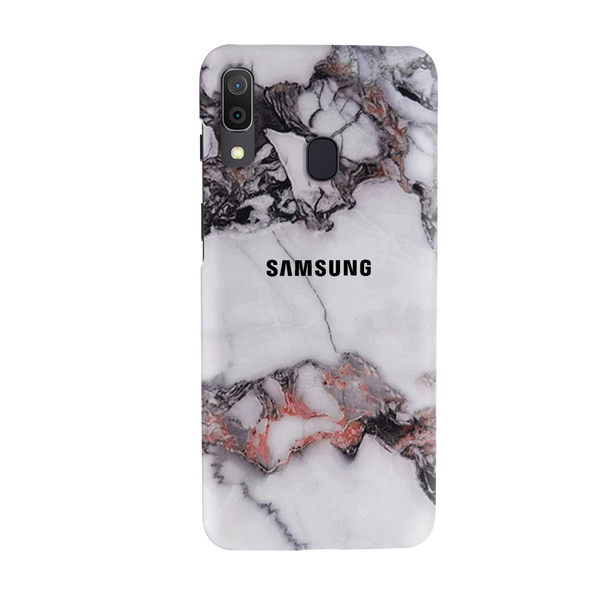 White & Black Marble Pattern Mobile Case Cover For Galaxy A30