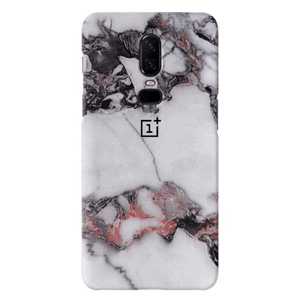 White & Black Marble Pattern Mobile Case Cover For Oneplus 6