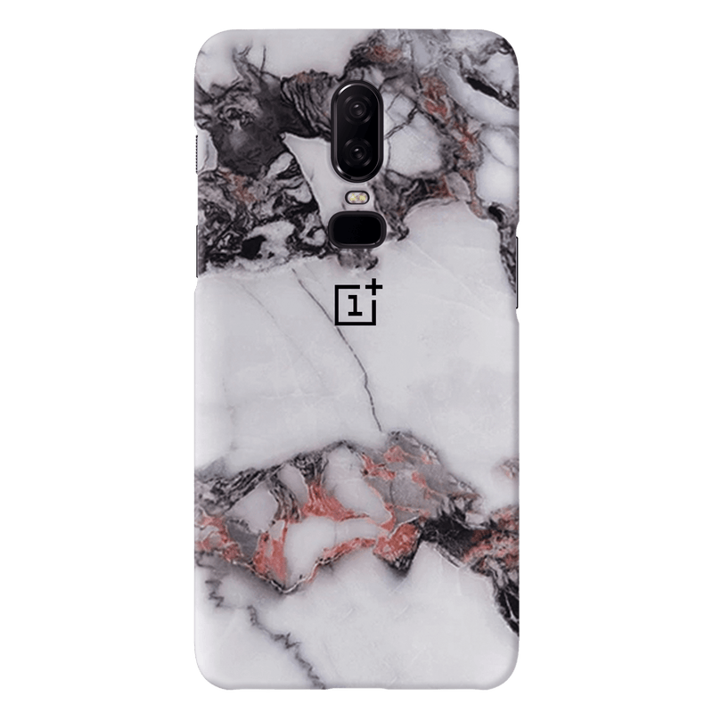 White & Black Marble Pattern Mobile Case Cover For Oneplus 6