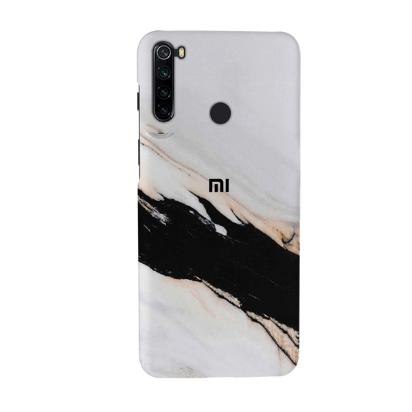 Black Patch White Marble Pattern Mobile Case Cover For Redmi Note 8