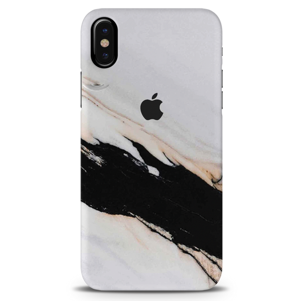 Black Patch White Marble Pattern Mobile Case Cover For Iphone X