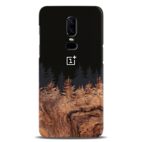 Wood Pattern With Snowflakes Pattern Mobile Case Cover For Oneplus 6