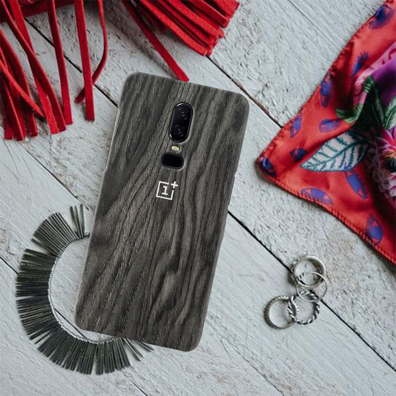 Black Wood Surface Pattern Mobile Case Cover For Oneplus 6