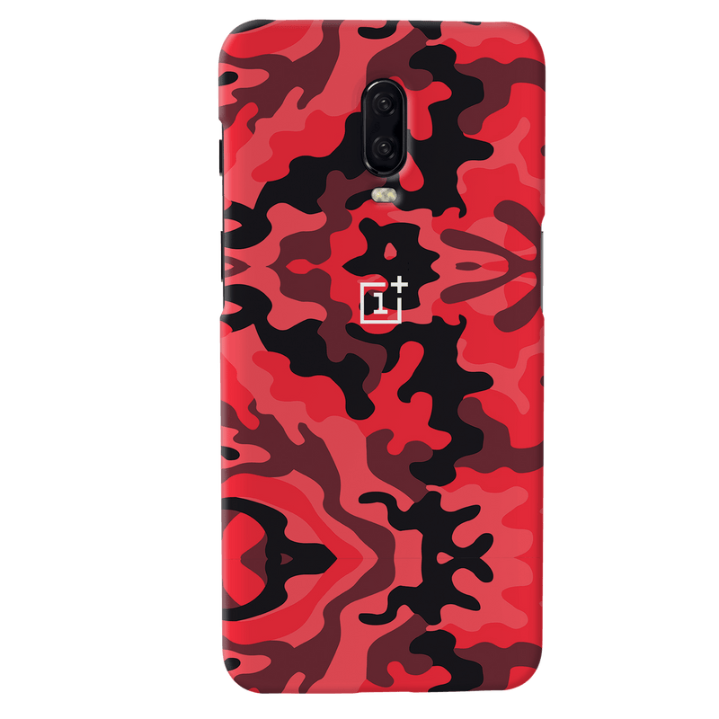 Military Red Camo Pattern Mobile Case Cover For Oneplus 6t