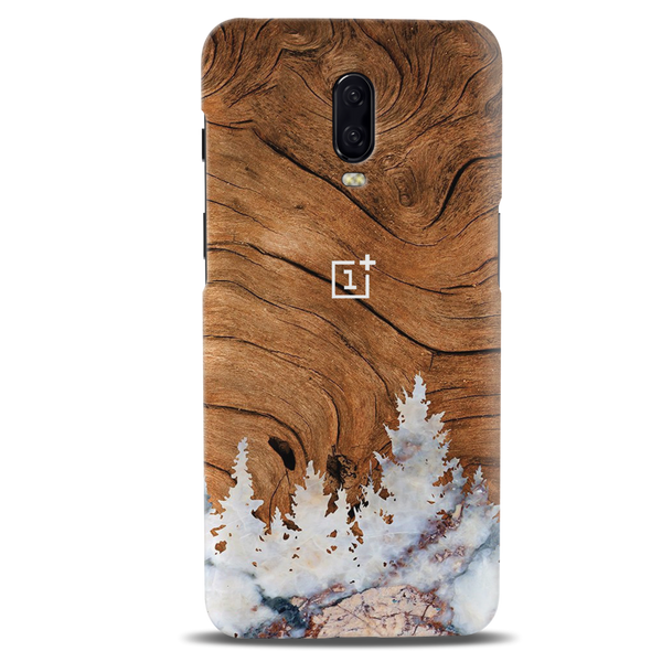 Wood Surface and Snowflakes Pattern Mobile Case Cover For Oneplus 6t