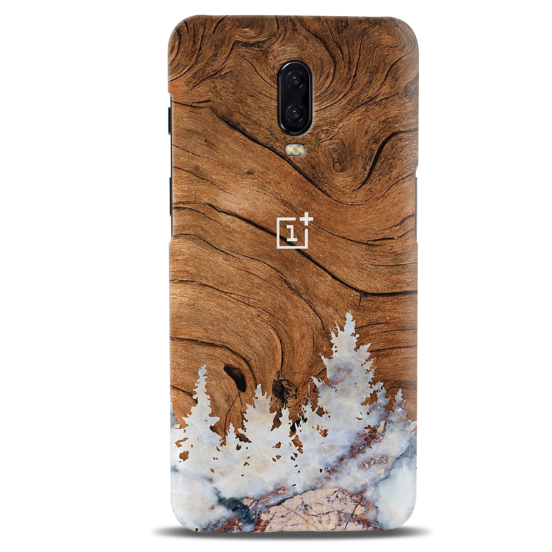 Wood Surface and Snowflakes Pattern Mobile Case Cover For Oneplus 6t