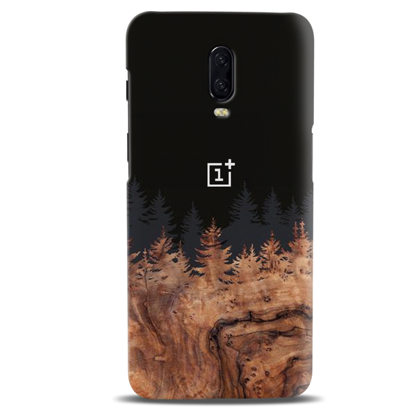Wood Pattern With Snowflakes Pattern Mobile Case Cover For Oneplus 6t