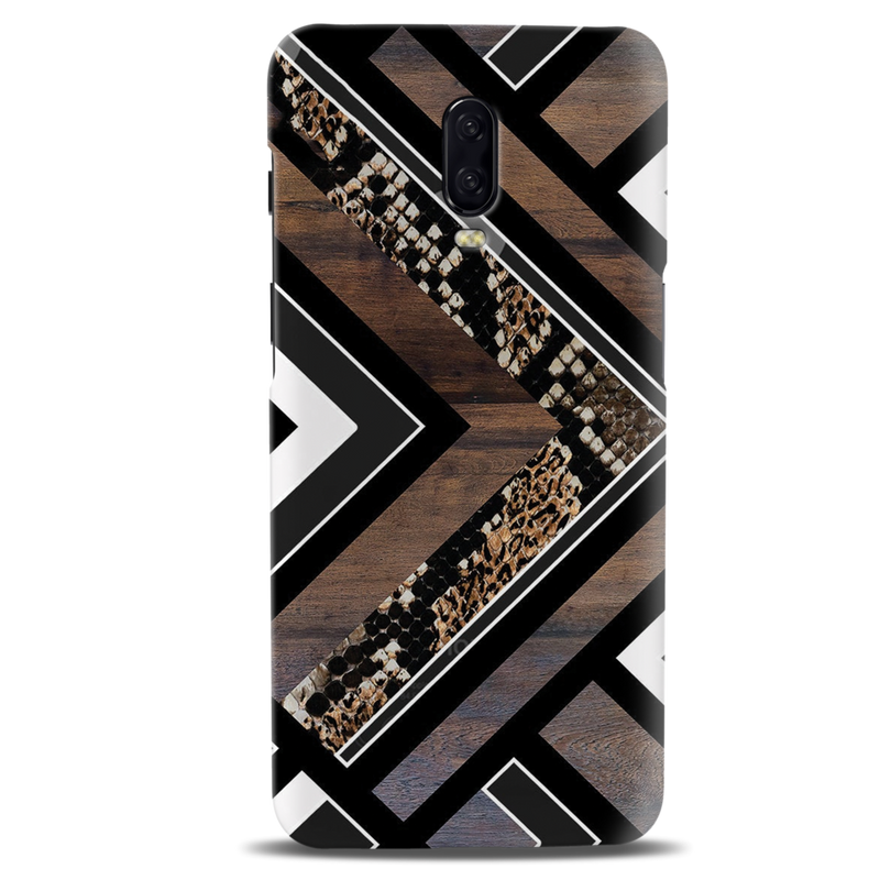 Carpet Pattern Black, White and Brown Mobile Case Cover For Oneplus 6t