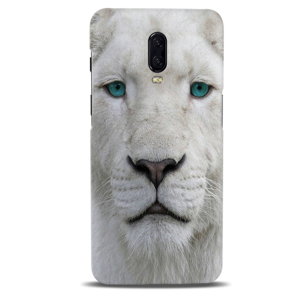 White Lion Portrait Pattern Mobile Case Cover For Oneplus 6t