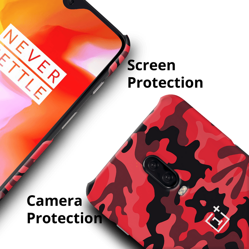 Military Red Camo Pattern Mobile Case Cover For Oneplus 6t