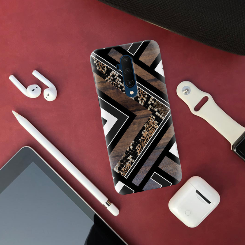 Carpet Pattern Black, White and Brown Pattern Mobile Case Cover For Oneplus 7t Pro