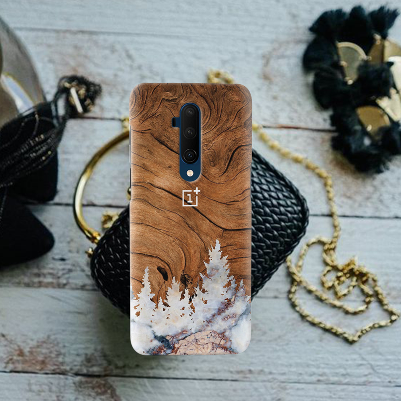 Wood Surface and Snowflakes Pattern Mobile Case Cover For Oneplus 7t Pro