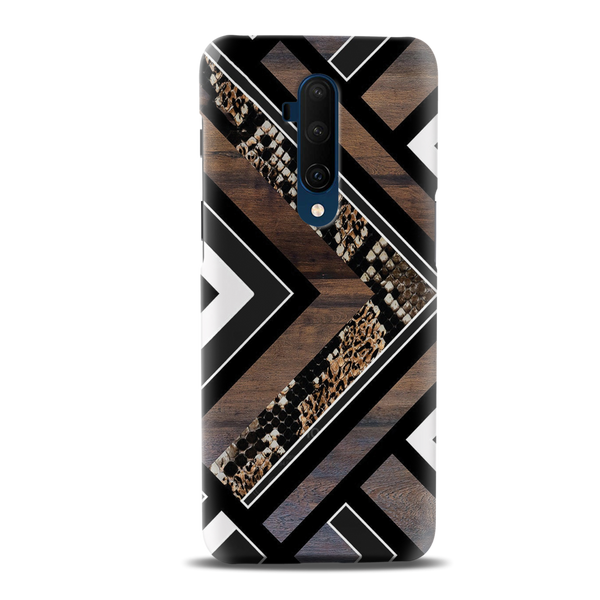 Carpet Pattern Black, White and Brown Pattern Mobile Case Cover For Oneplus 7t Pro
