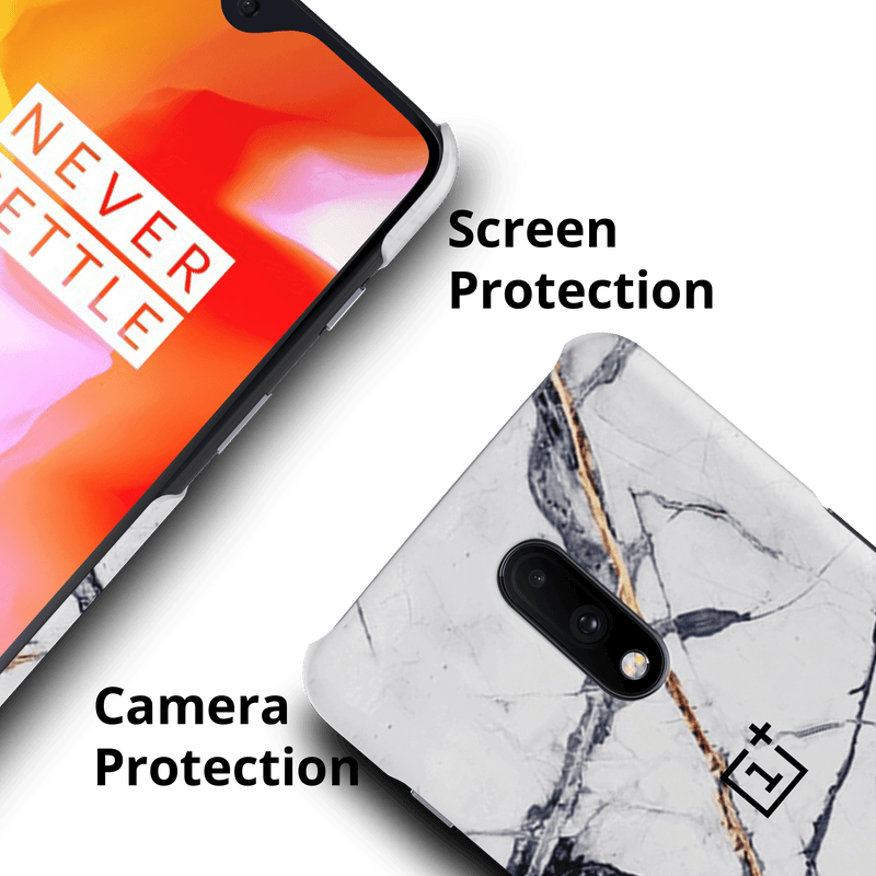 White Marble Pattern Mobile Case Cover For Oneplus 7