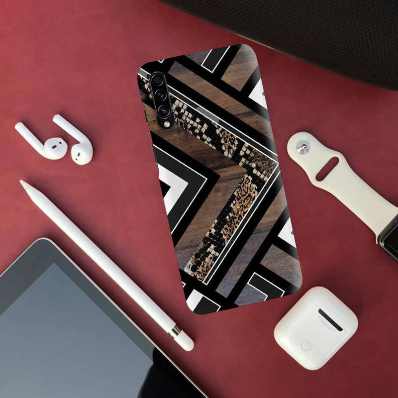 Carpet Pattern Black, White and Brown Pattern Mobile Case Cover For Galaxy A70