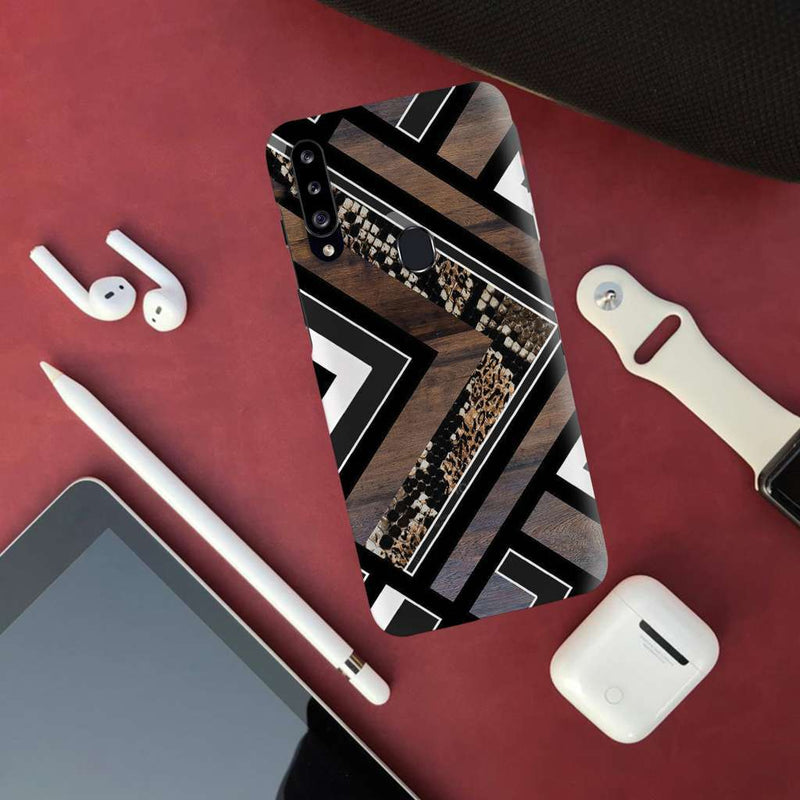 Carpet Pattern Black, White and Brown Pattern Mobile Case Cover For Galaxy A20S